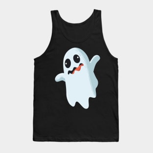 funny cute crazy ghost - Halloween costume Tank Top